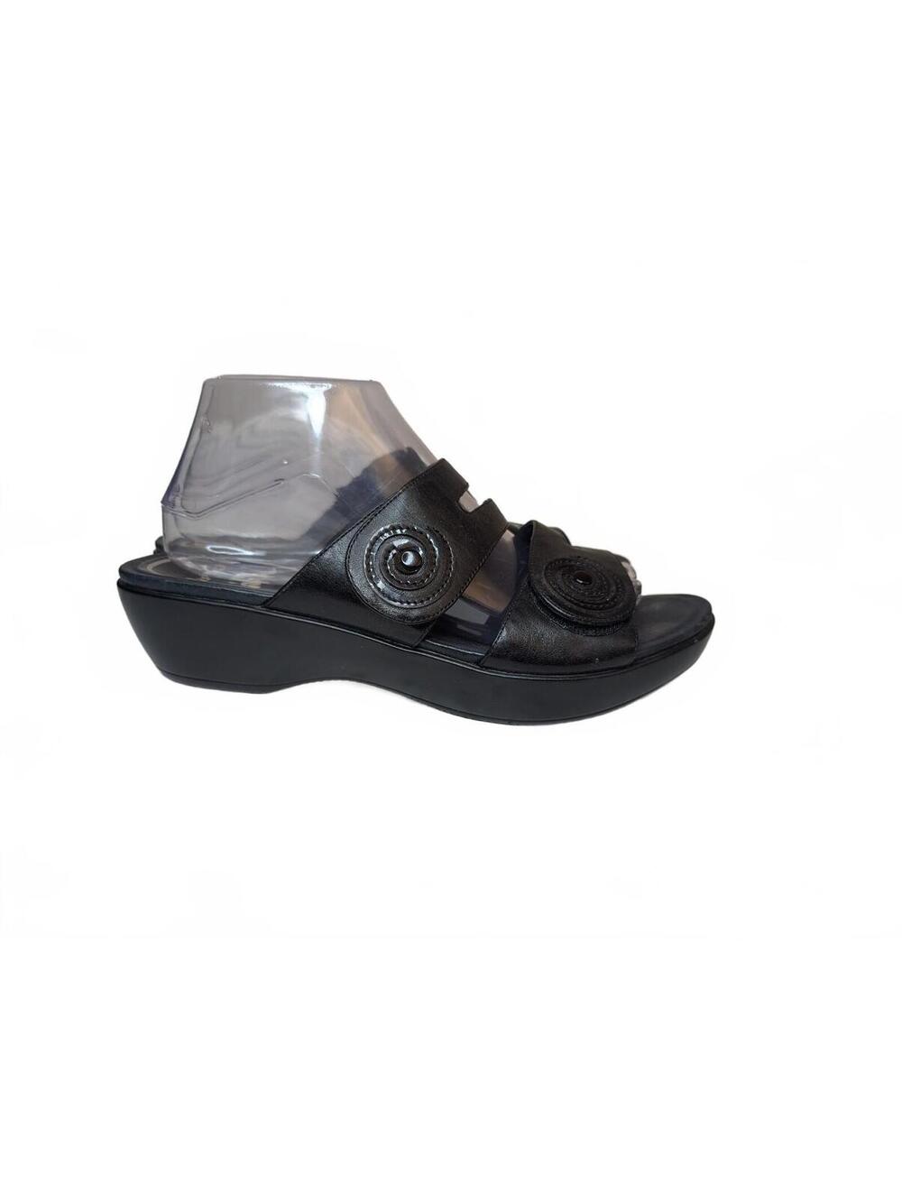 Dansko Dixie Black Leather Slide Sandals Size 40